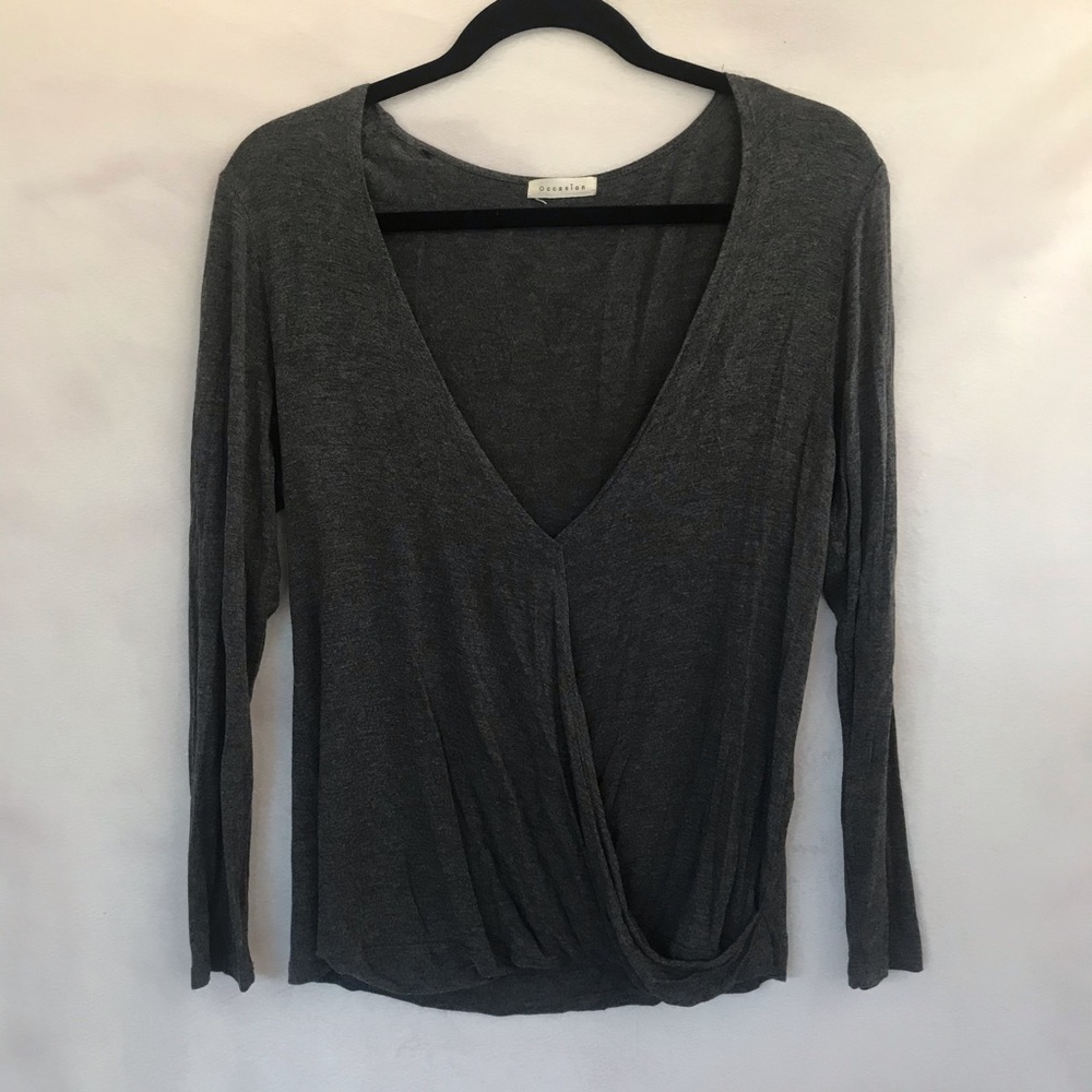 Occasion Deep V Neck Long Sleeve Top